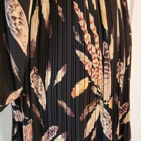 Pinky Otto Black Leaves Print Dress Sz. S - Picture 6 of 9